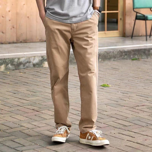 Men Regular Khaki Solid Chinos