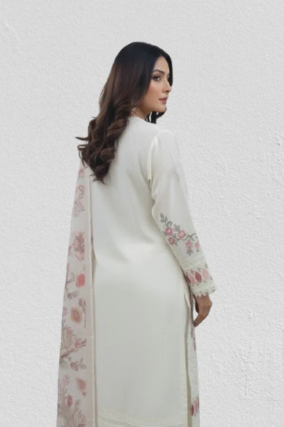 White Embroidered Floral Kurta Plazo
