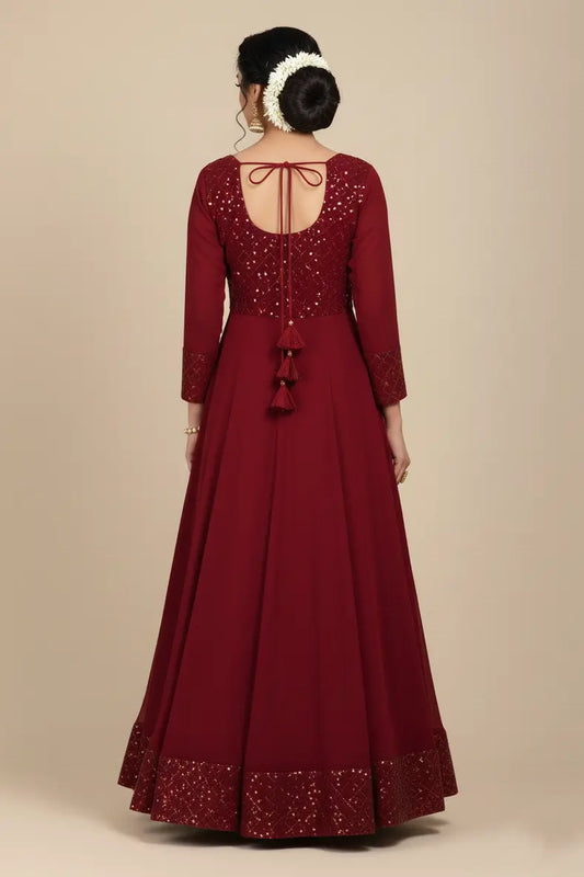 Maroon Anarkali Gown