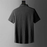 Men's Crinkled Co-Ord Set Black