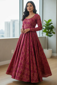 Behno Ka Pyaar Chhath Special Bundle (2 Pink Brocade Anarkali Gown)