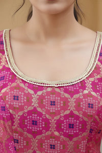 Behno Ka Pyaar Chhath Special Bundle (2 Pink Brocade Anarkali Gown)