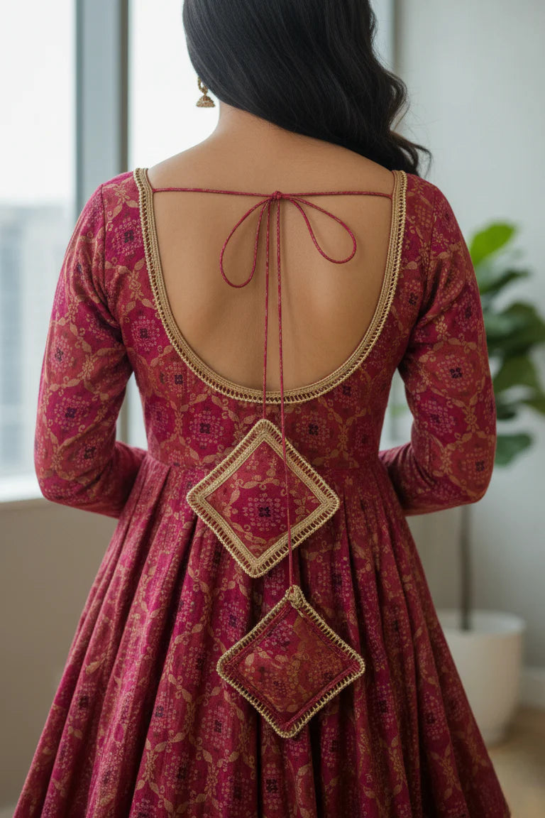 Behno Ka Pyaar Chhath Special Bundle (2 Pink Brocade Anarkali Gown)