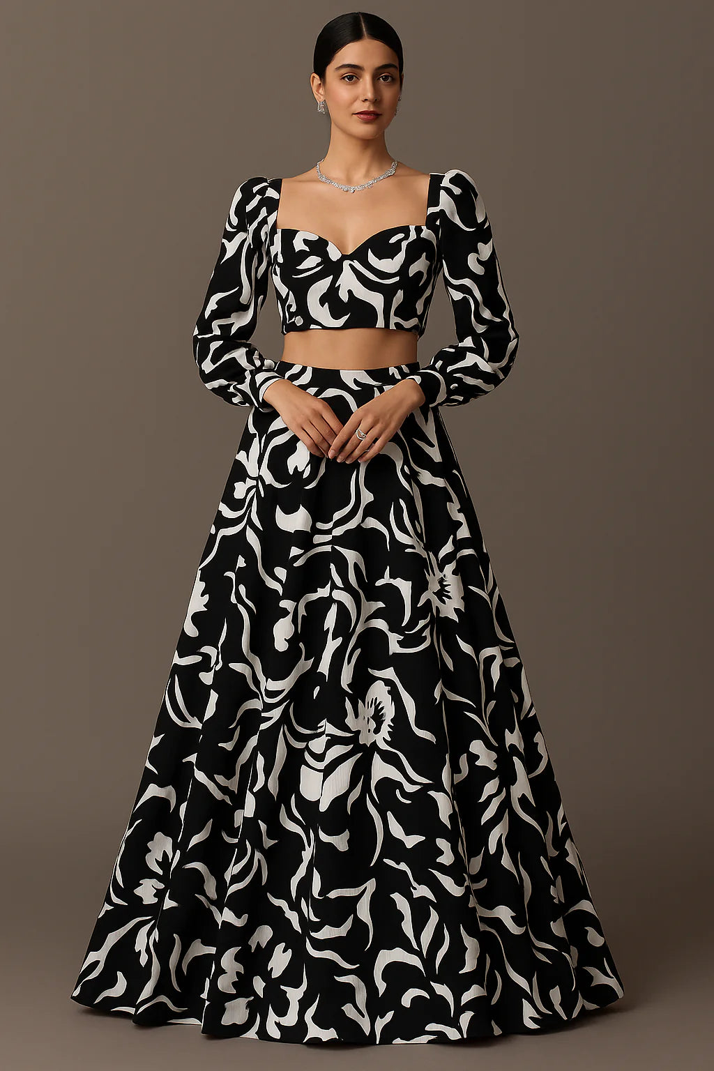 Monochrome Muse Floral Co-Ord Set Dress