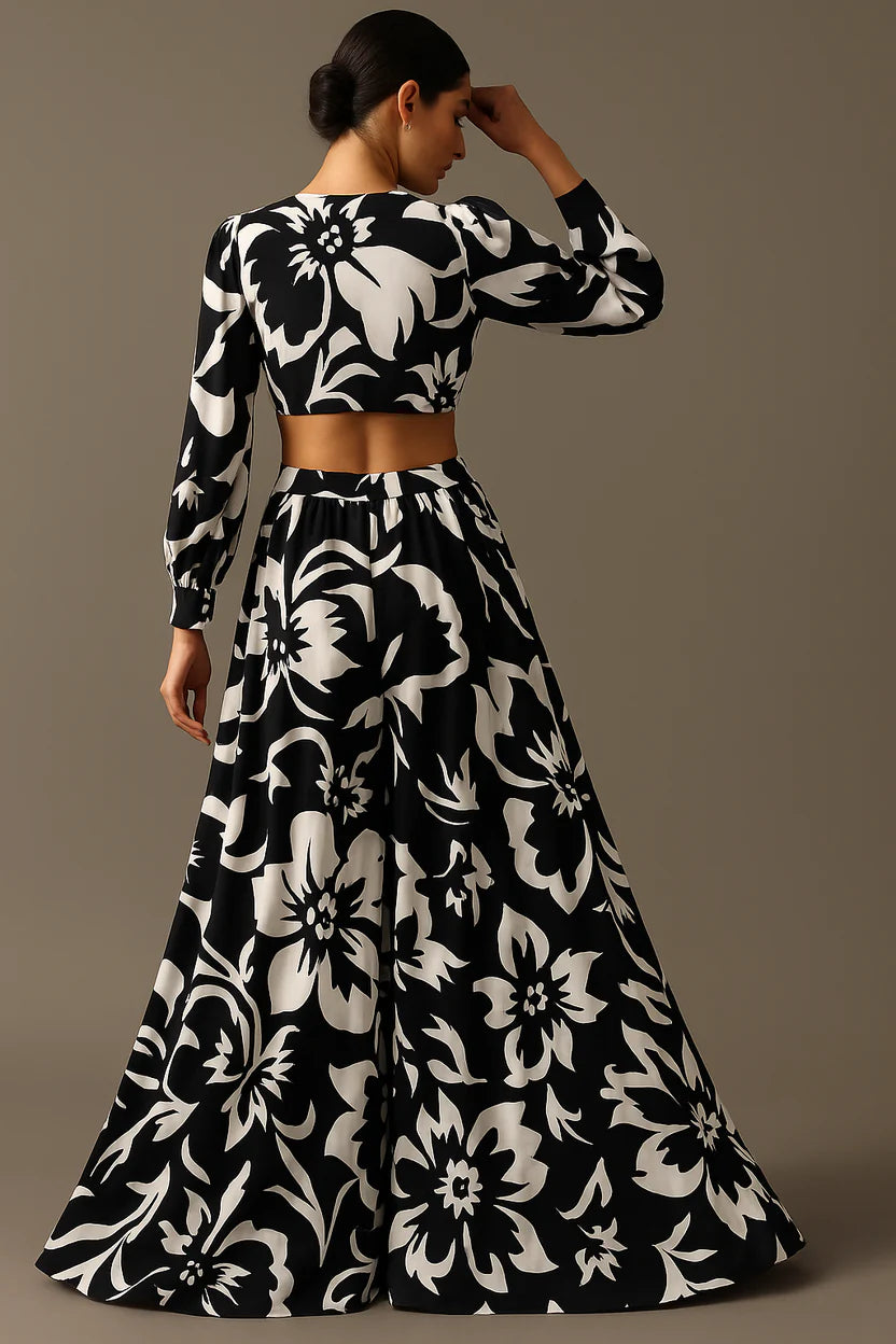 Monochrome Muse Floral Co-Ord Set Dress