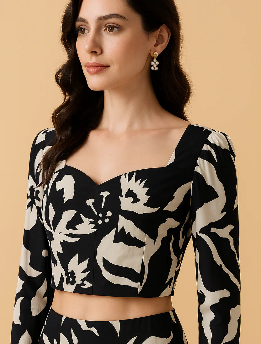 Monochrome Muse Floral Co-Ord Set Dress