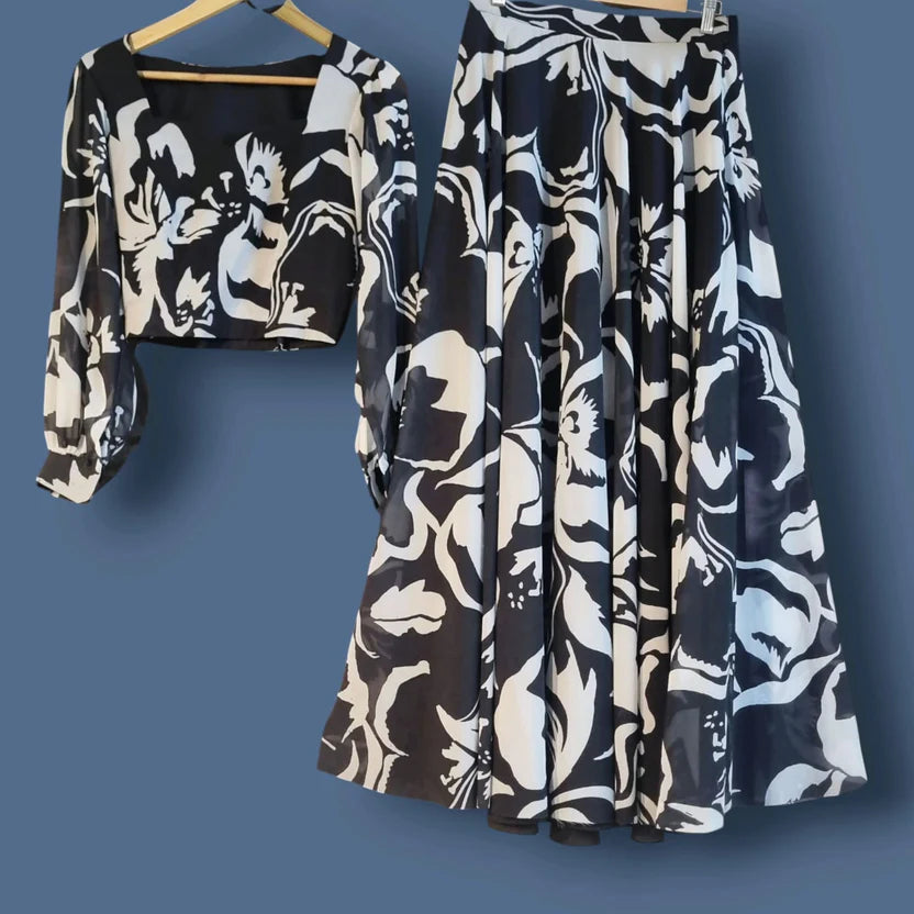 Monochrome Muse Floral Co-Ord Set Dress