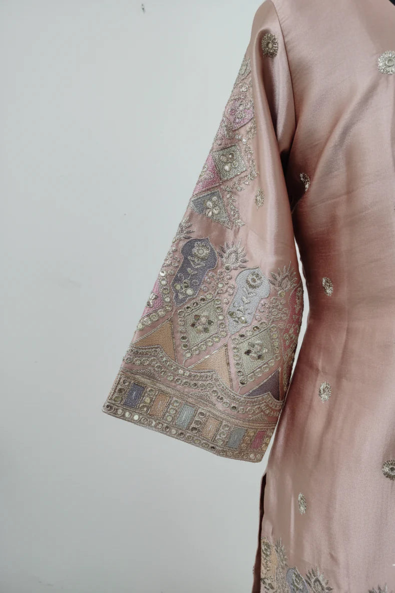 Cotton Blend Kurta Palazzo Set for Women