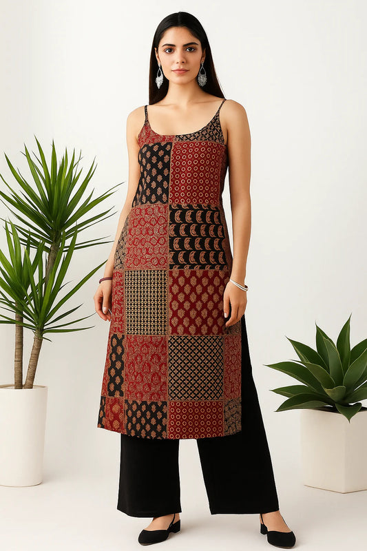 Jaipuri Patchwork Cotton Kurti with Palazzo
