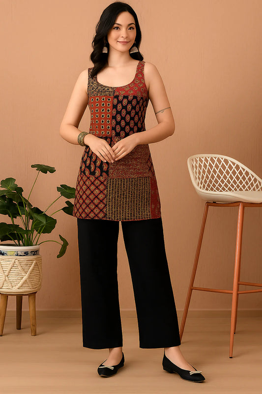Jaipuri Patchwork Print Short Kurti