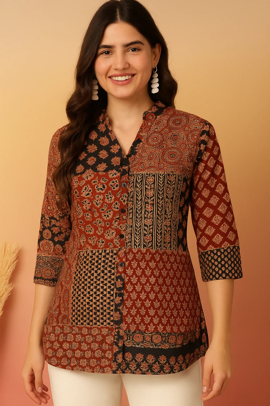 Jaipuri Patch and Mirror work Short Top