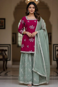 Magenta Sharara Suit Set