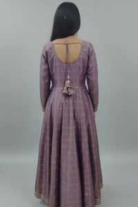 Purple Banarasi Anarkali Gown for Women