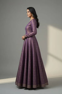 Purple Banarasi Anarkali Gown for Women