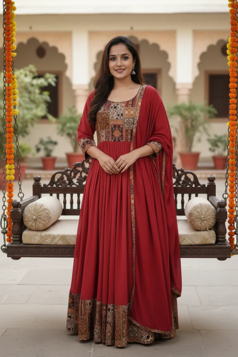 Chhath Maha Parv Special Ethnic Wear Bundle | 2 Anarkali Gown & Embroidered Suit