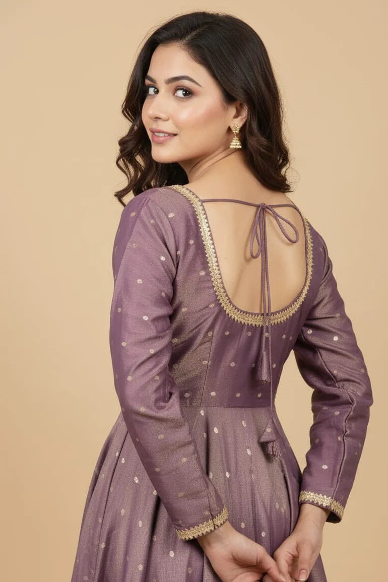 Silk Blend Long Frock Palazzo Set for Women