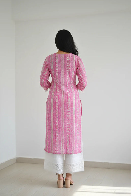 Women Kurta and Palazzo with Jaipuri Mirror Work