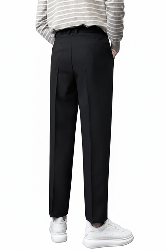 Japanese Fabric Black Straight Fit Pant