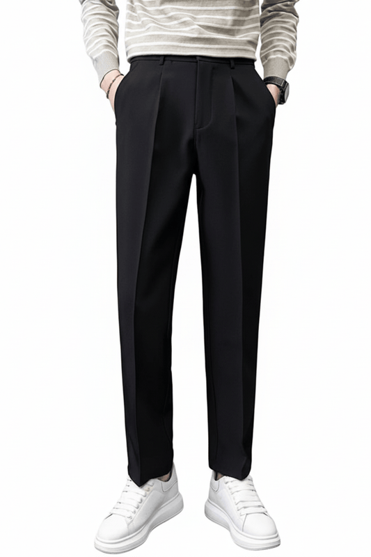 Japanese Fabric Black Straight Fit Pant